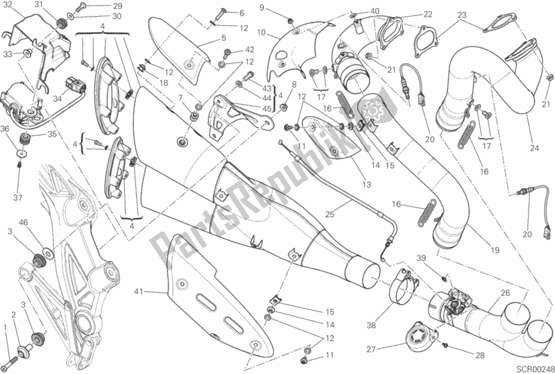 Wszystkie części do System Wydechowy Ducati Diavel Carbon FL 1200 2018